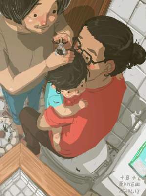 Жизнь отца-одиночки в трогательных иллюстрациях. Фото