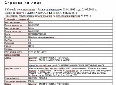 Дочь народного депутата Киссе работает в российском посольстве в Софии, а сын с болгарским паспортом – в Генеральной прокуратуре Украины